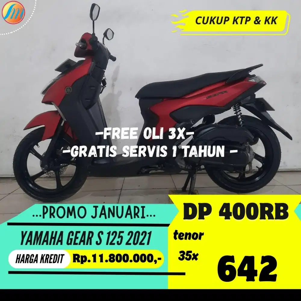 YAMAHA GEAR S 125 2021 DP HANYA 400RIBU ANGSURAN SANGAT RINGAN KTP KK