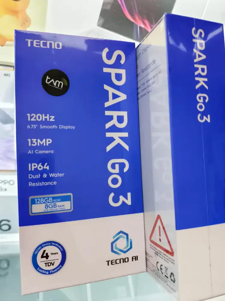Tecno Spark GO 3 4GB+4GB/128GB ,Baru,Segel Box,Garansi Resmi,Original