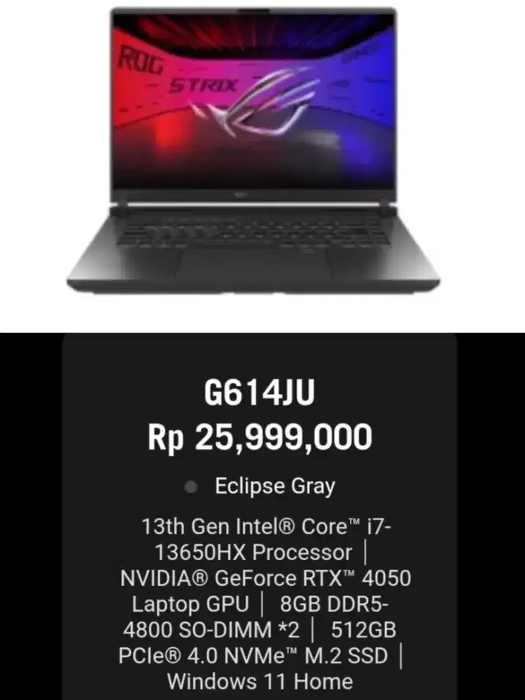 (JUAL MURAH) ROG Strix G16