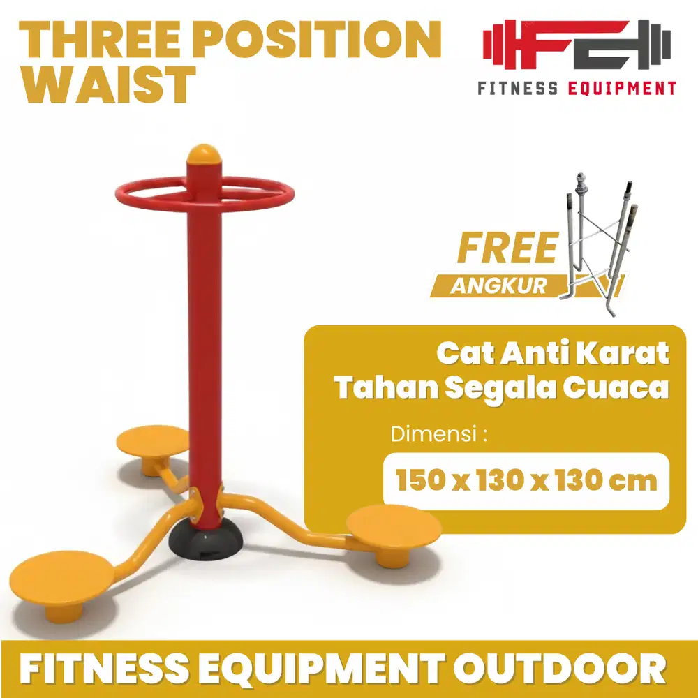 Alat Fitnes Outdoor Three Position Waist Alat Gym Outdoor