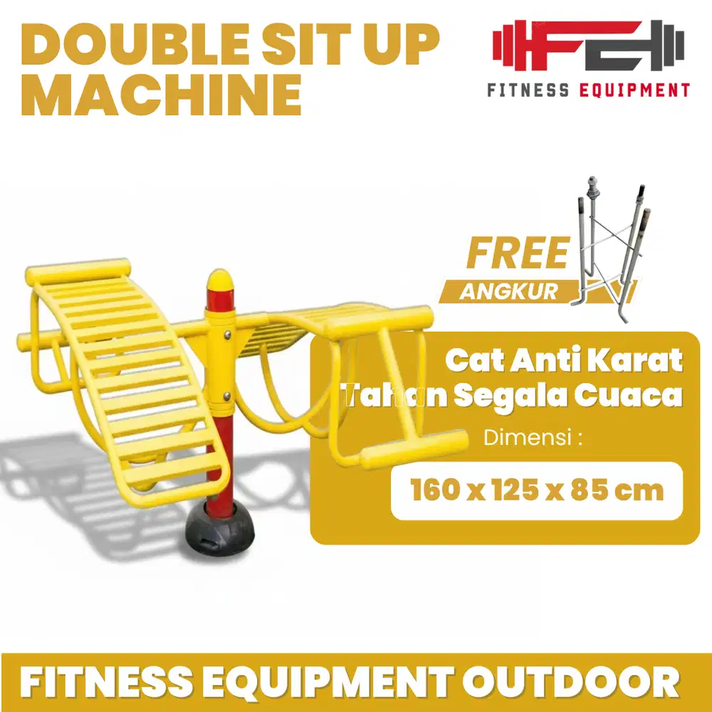 Alat Fitness Outdoor Double Sit Up Machine Alat Olahraga Outdoor