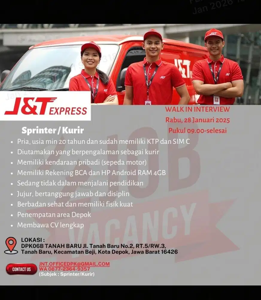 Lowongan sprinter/ kurir