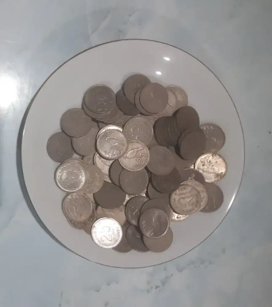 DIJUAL 99 keping uang koin kuno 25 rupiah thn 1971 ASLI