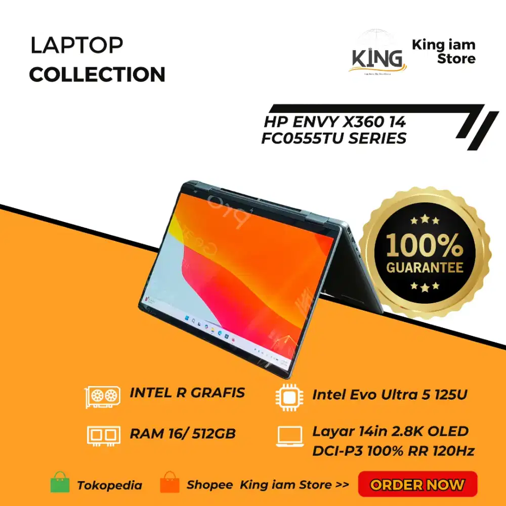 HP Envy x360 14 OLED 2.8K 120Hz Intel Ultra 5 RAM 16GB SSD 512GB