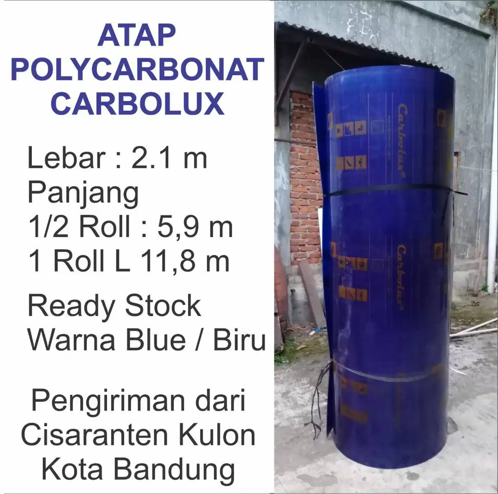 DIJUAL BAHAN ATAP POLYCARBOBATE CARBOLUX BIRU