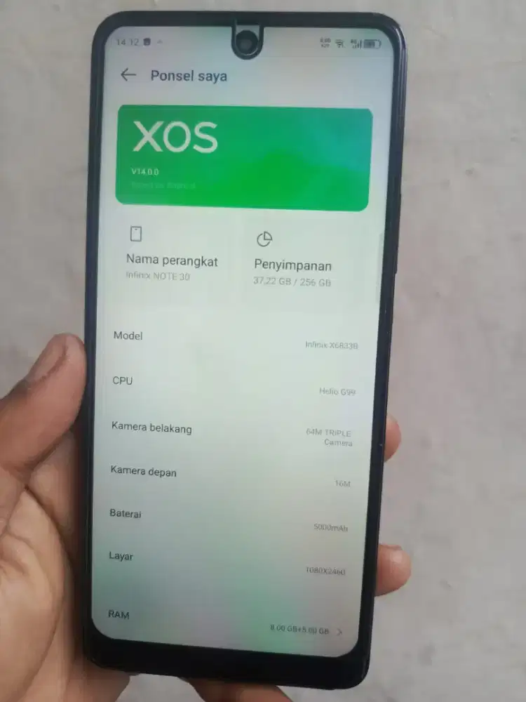 infinix note 30 ram 8+8/256