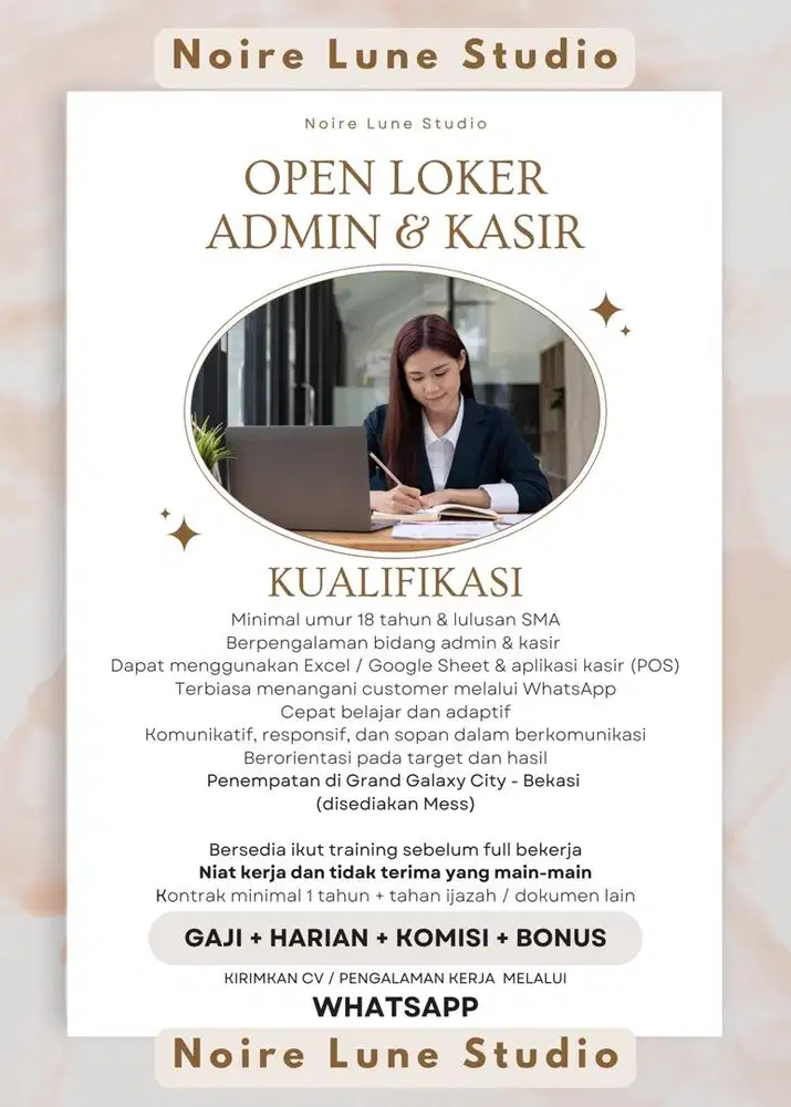 Loker Admin & Kasir Lowongan Kerja Bekasi