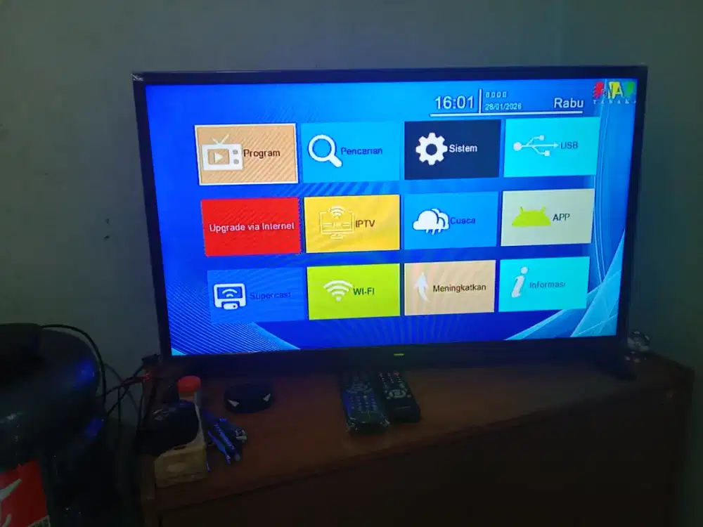 HRGA:1.1NET PAS TV LED SHARP 32IN SUDAH LENGKAP SAMA STB DGITAL,PANAM