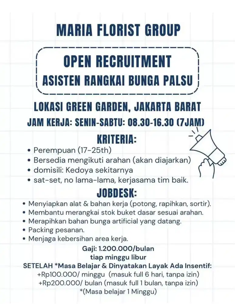 WANITA - Loker Florist Bunga Palsu