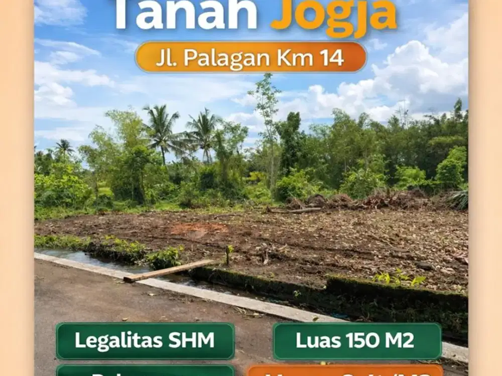 Jual Tanah Murah Jogja Jl. Palagan Km 14 Luas 150 M2 SHMP
