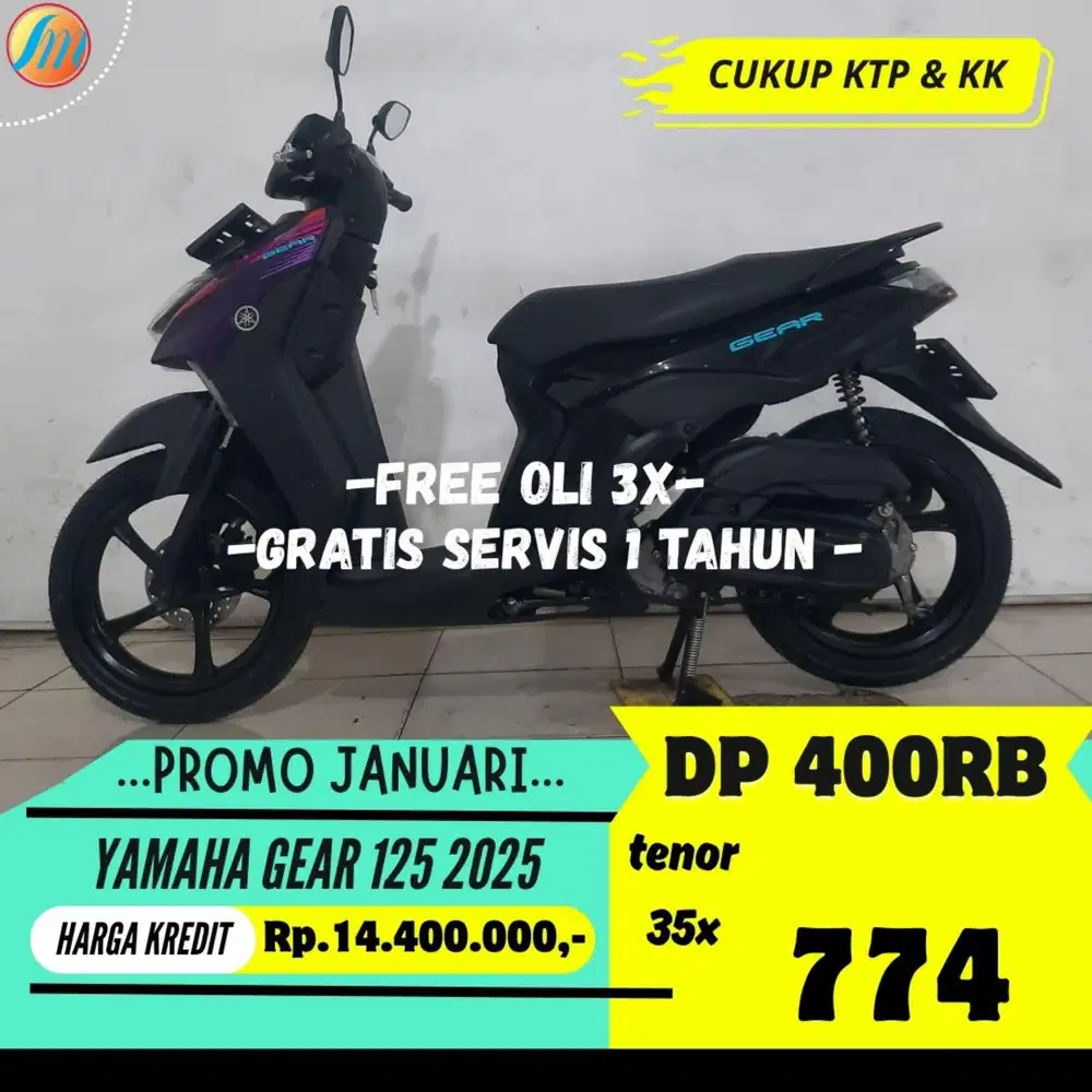 YAMAHA GEAR 125 2025 KREDIT MURAH DP 400RIBU ANGSURAN SANGAT RINGAN