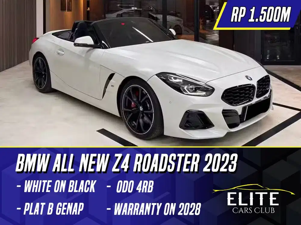 BMW All New Z4 Roadster M40i 2023 White on Black Putih Z 4