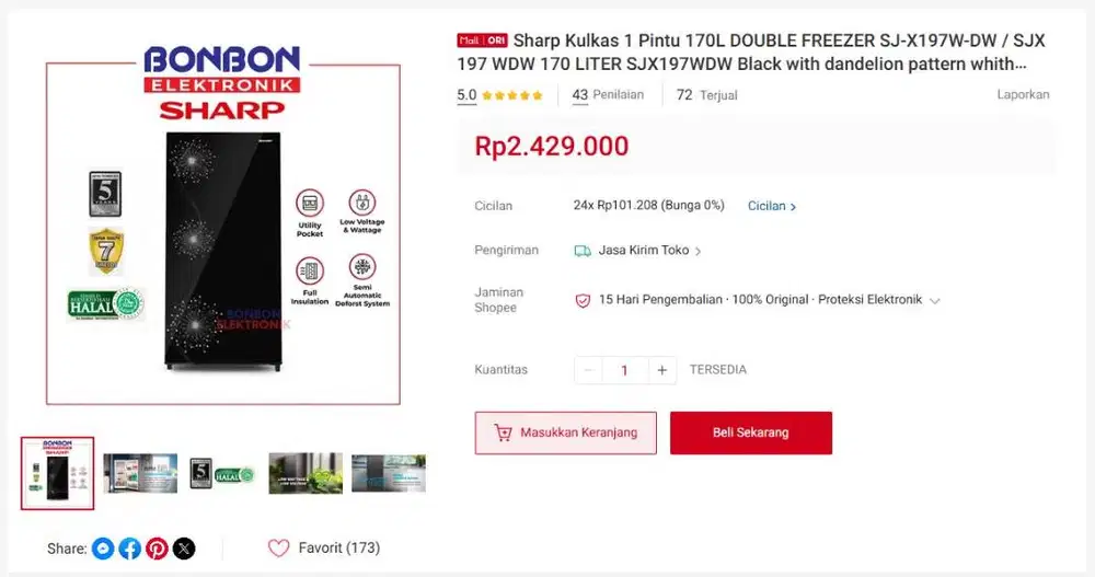 Kulkas SHARP SJ-X197W-DW