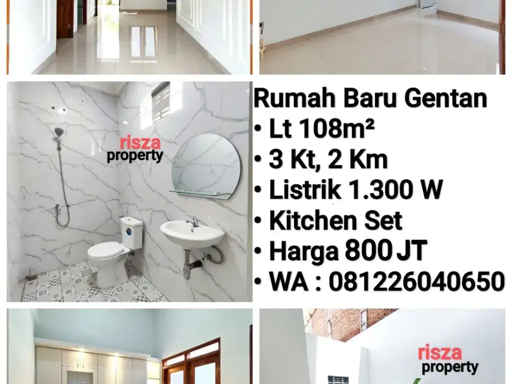 Juak Rumah Baru Gress Area Gentan, Akses Simpangan 4 Mobil