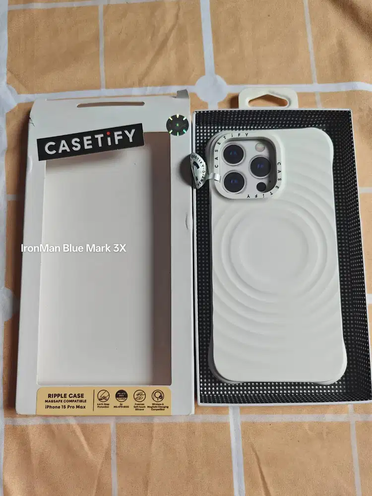 Case Casing iPhone 15 Pro Max Casetify Ripple Magsafe Promax White