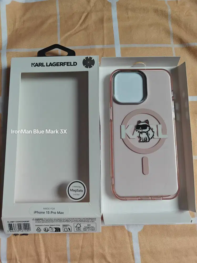 Case Casing iPhone 15 Pro Max Karl Lagerfeld Chou Sktch Magsafe Promax