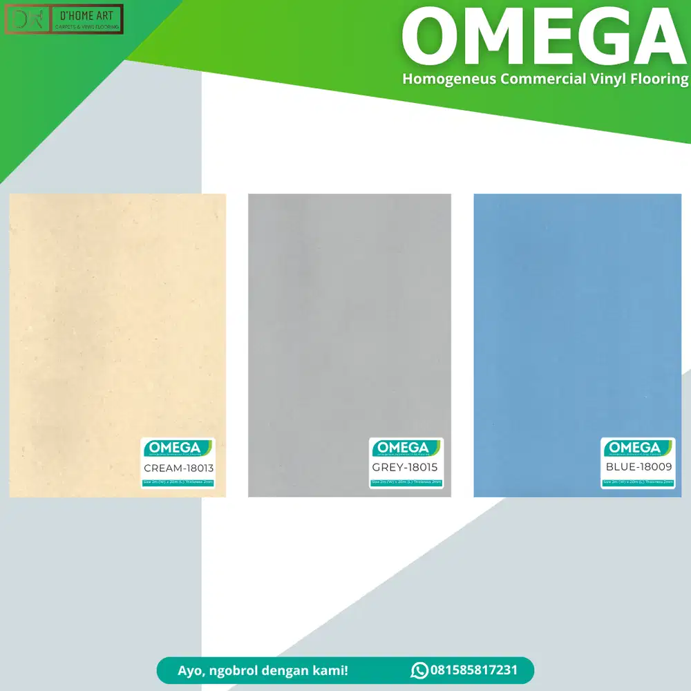 Lantai Vinyl Roll Omega 2mm Khusus Rumah Sakit Anti Bakteri Iodine
