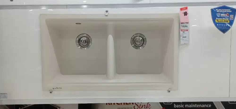 ZEHN+ GRANITE SINK 2 BOWLS NAD3355 BEIGE