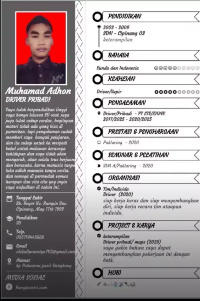 Cari kerja driver pribadi