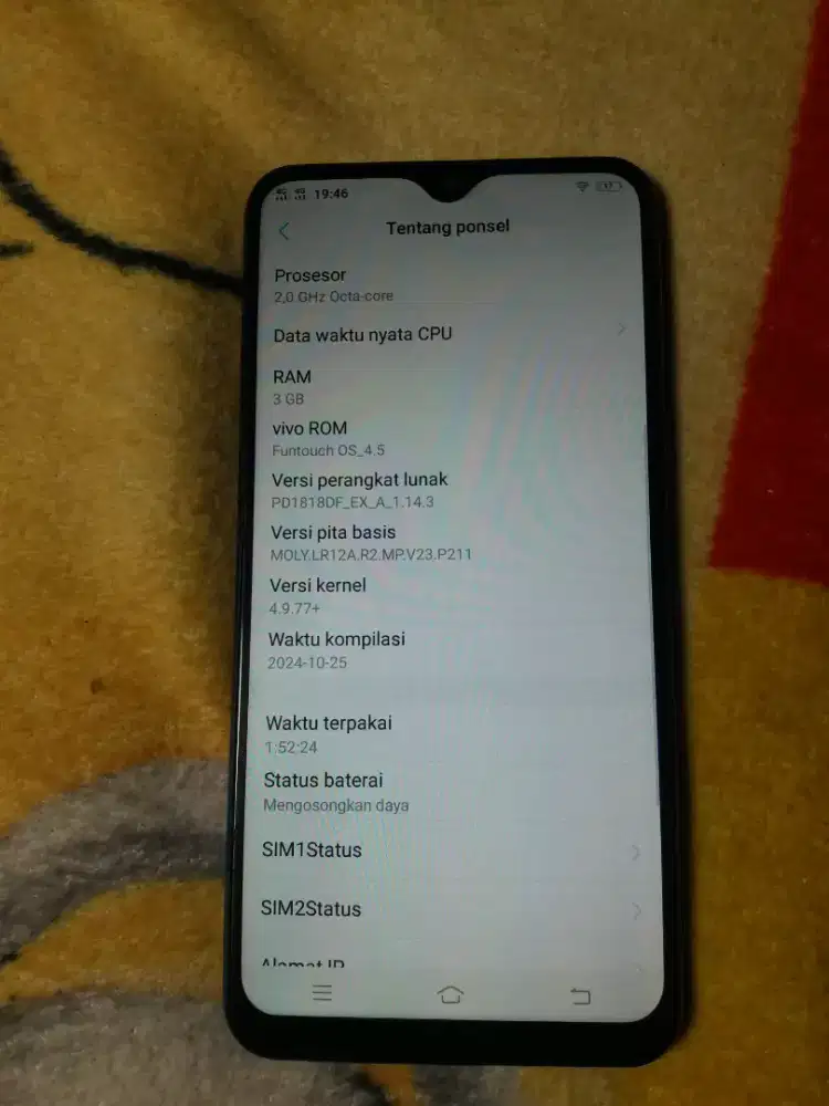 Vivo y93 ram 3/32gb normal