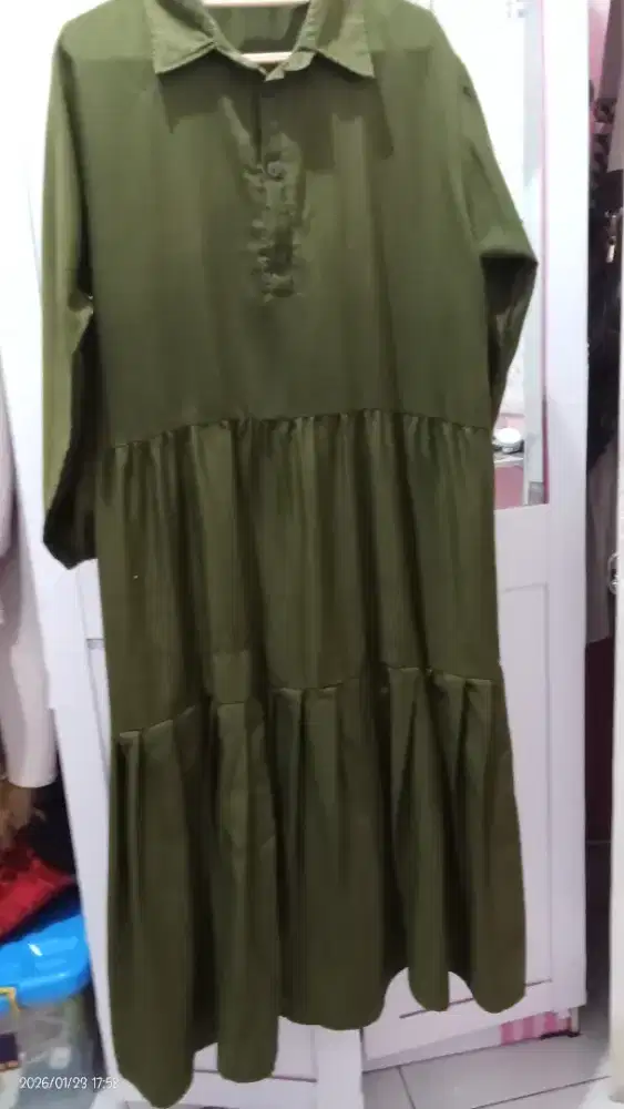 Gamis katun hijau