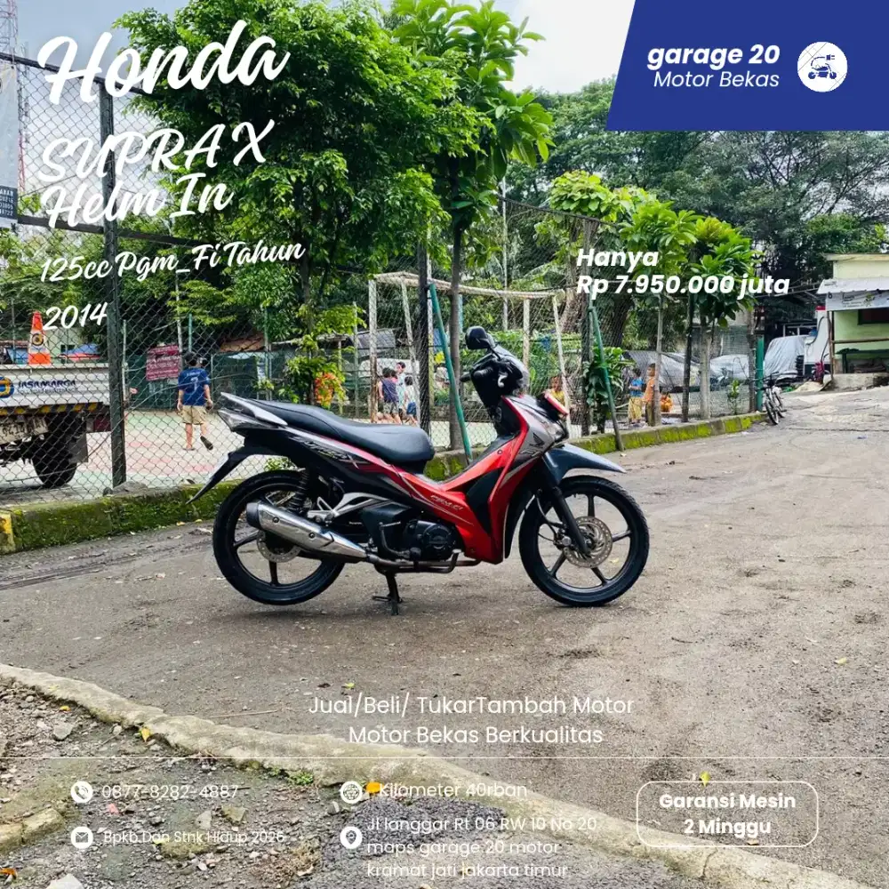 Honda Supra X 125cc Helm In Pgm_Fi Tahun 2014 Pajak Hidup