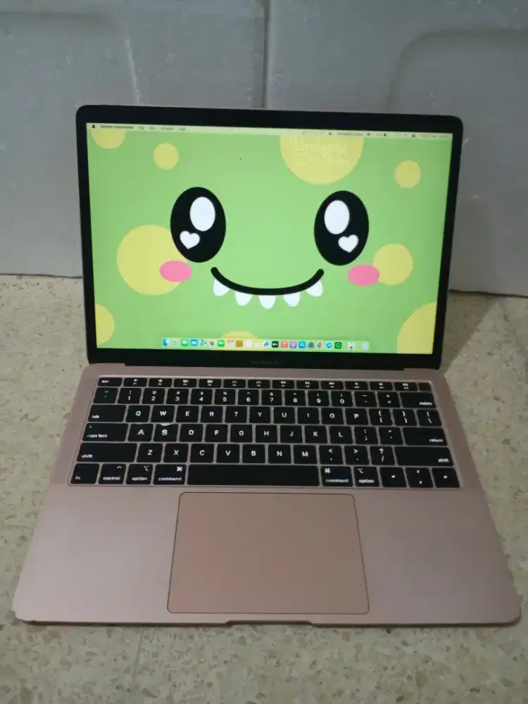 MacBook Air 13in Retina 2019
Keyboard Nyala
Core i5 
Ram 8GB/SSD 256GB