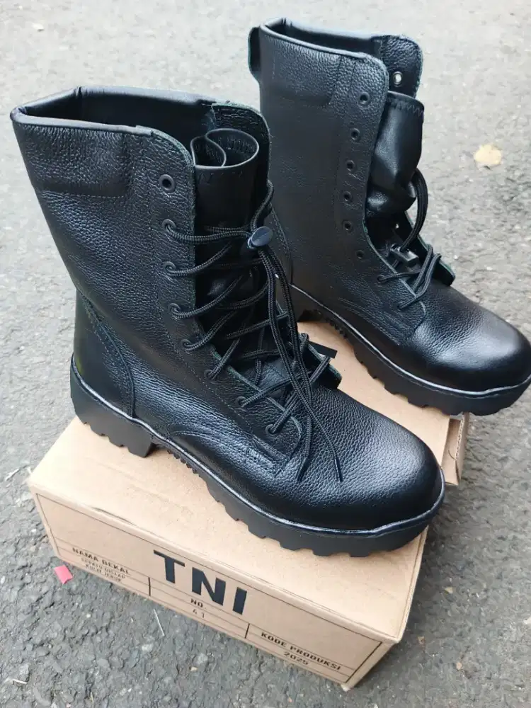 Jual sepatu pdl jatah TNI 2025 original sze 41 bhn kulit bisa byar cod