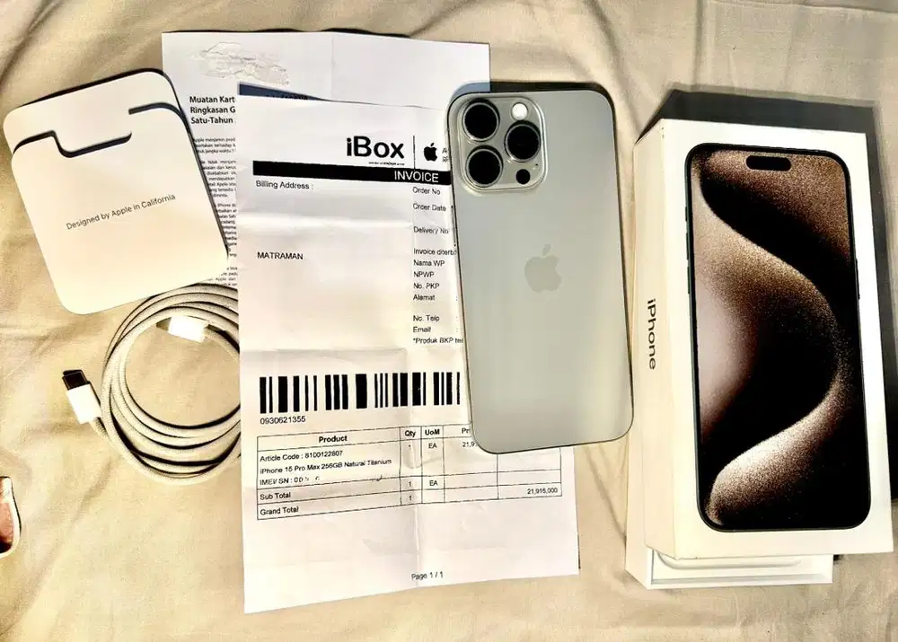 Iphone 15 Promax ex Ibox 256GB Mulus Normal 100%