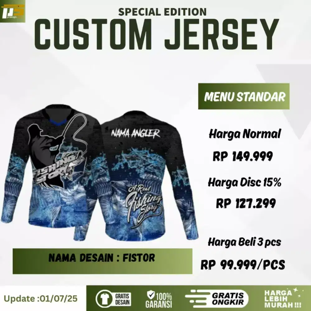 Baju Jersey bola , mancing dll