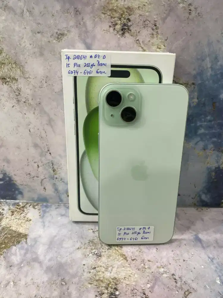 Di jual HP IPHONE 15 PLUS warna GREEN 256GB IBOX