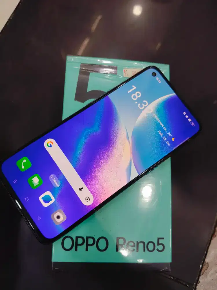 Reno 5 8+8/128gb NFC fullset mulus