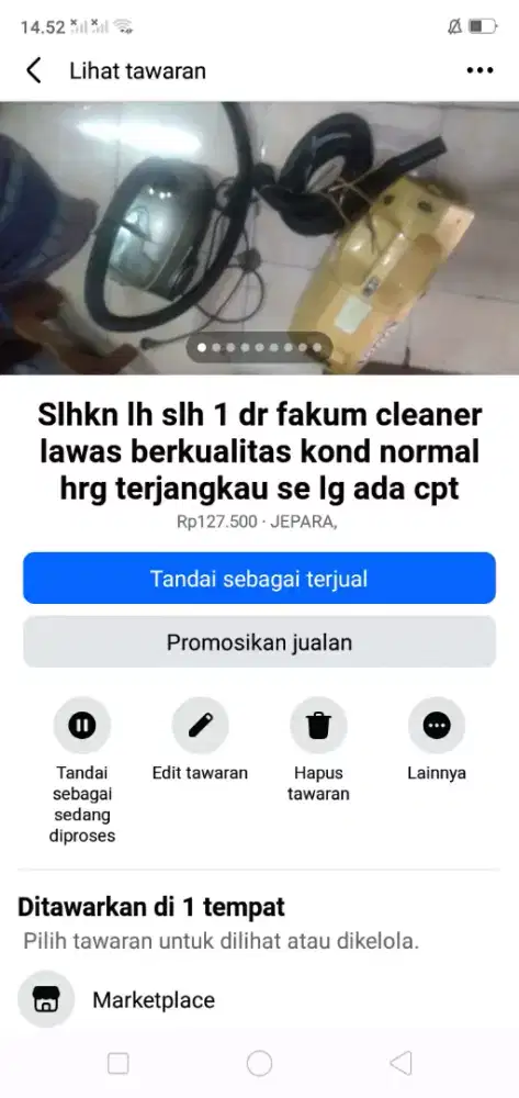 Slhkn plh slh 1 dr fakum cleaner lawas berkualitas kond normal murah2