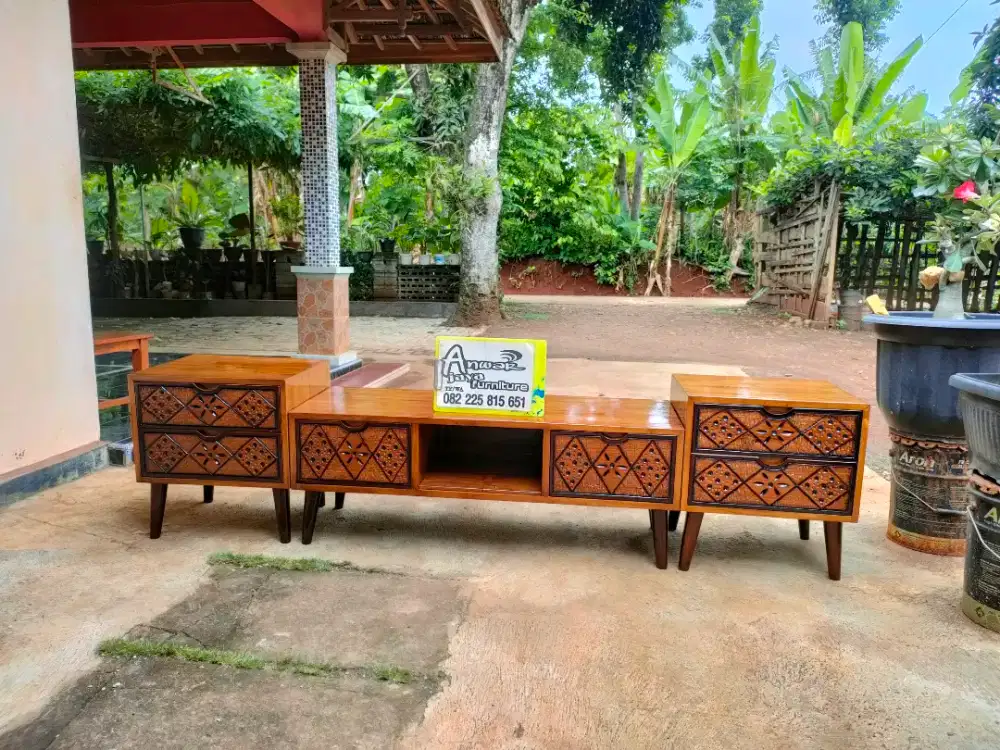 Bufet minimalis shaun the sheep full kayu jati