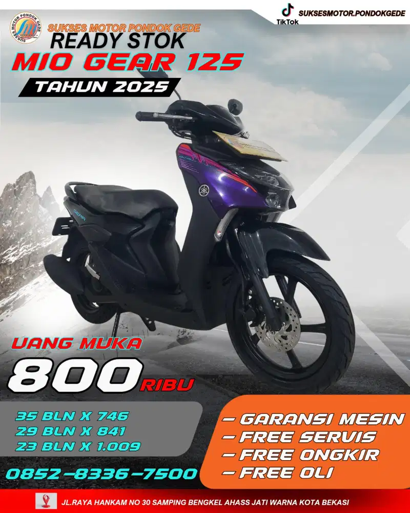 YAMAHA MIO GEAR 125 TAHUN 2025 BERGARANSI UANG MUKA 800 RIBU