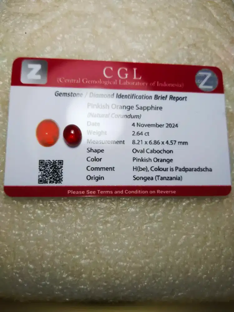 Natural Padparadscha Sapphire 2.64 Ct Mewah Bermemo