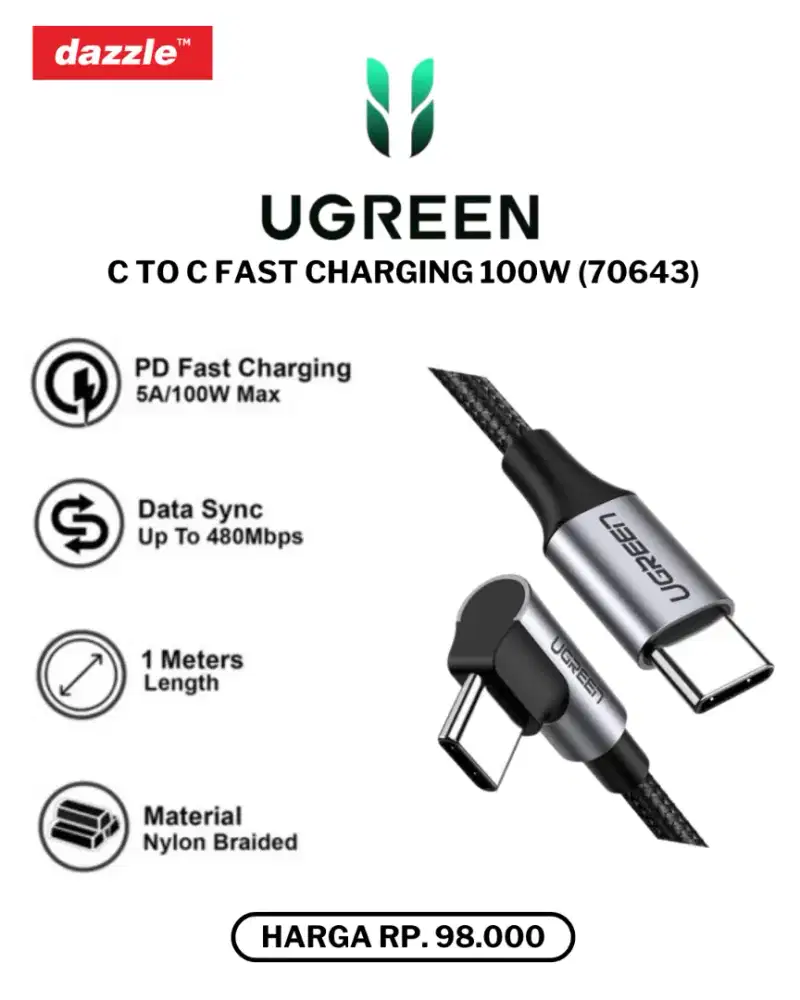 UGREEN C TO C 100W CABLE (70643)