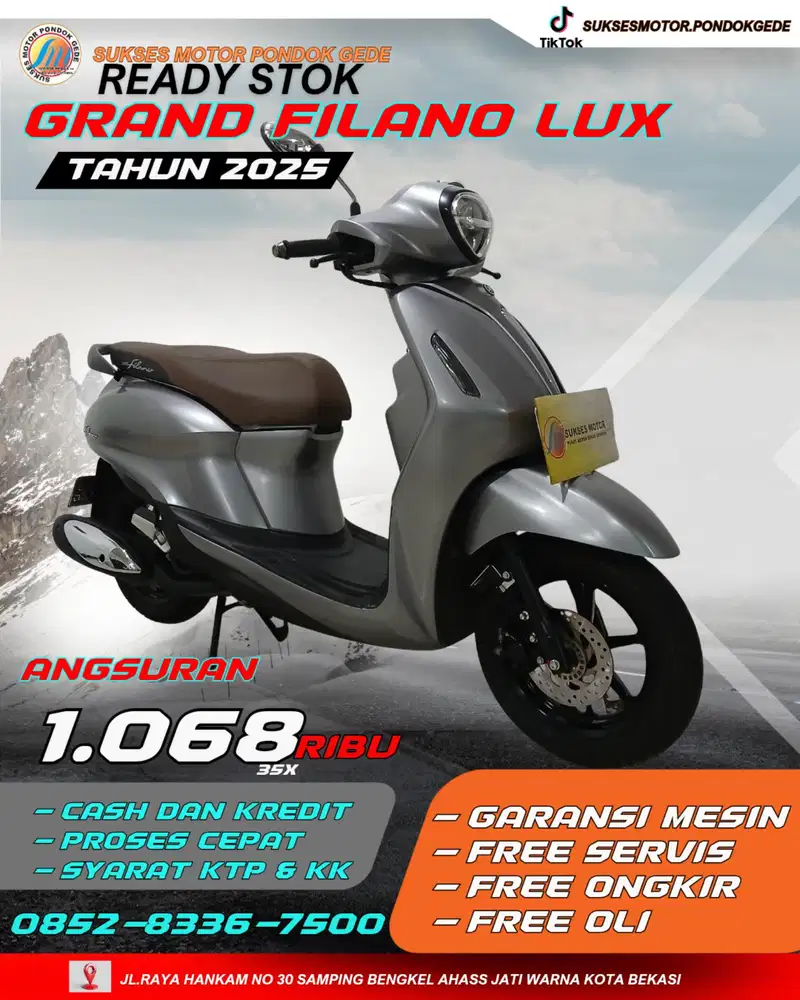 CASH DAN KREDIT YAMAHA GRAND FILANO LUX TAHUN 2025 KM RENDAH