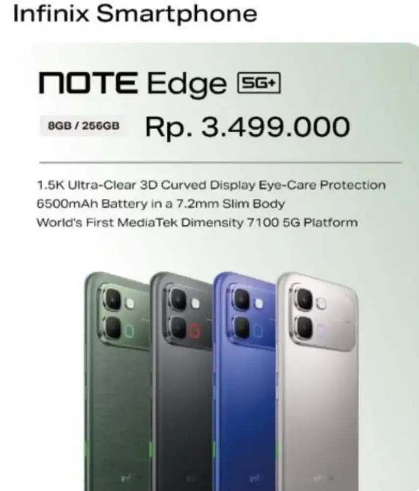 New Infinix Note Edge 5G+ 16/256gb