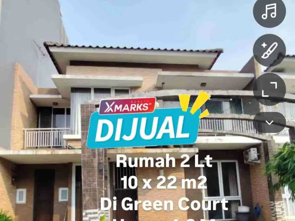 Dijual cepat Rumah 2 Lt 10 x 22 m2 di Green Court Cengkareng Shm hadap utara ada 4+1 kt 3+1 km. semoga furniture, siap huni, carport 2 mobil, survei yuk!