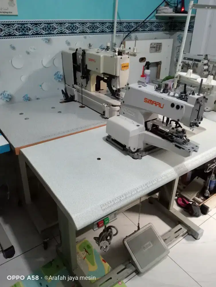 Mesin lobang kancing dan pasang kancing simaru