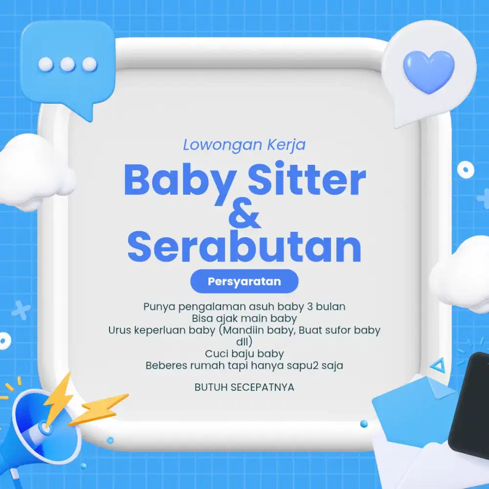 LOWONGAN KERJA BABYSITTER & SERABUTAN