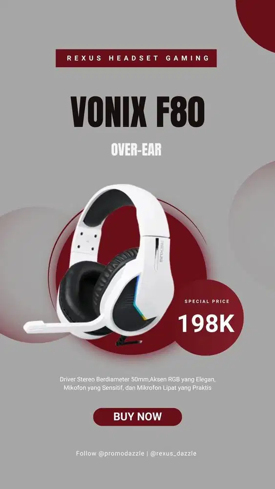 Headset gaming rexus F80