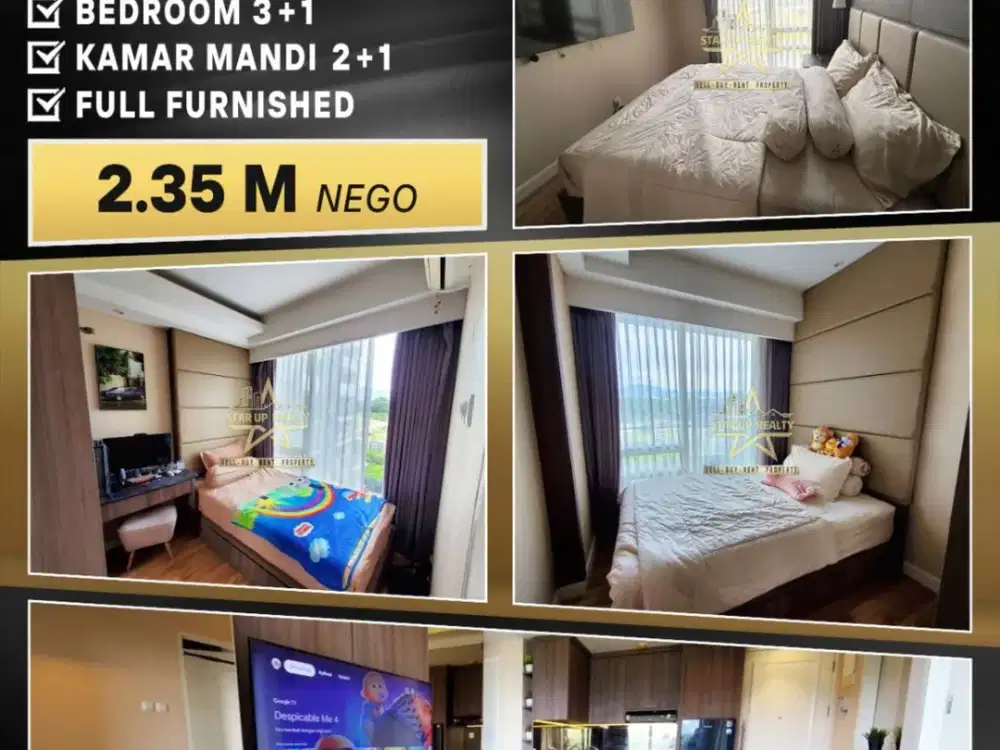 2,35M dijual cepat apartemen Landmark Residence luas 90 m2 kt 4 km 3 Full Furnished