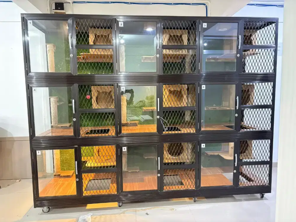 Kandang 9 Kamar Besar Jumbo Cat Condo Alumunium Home Playground