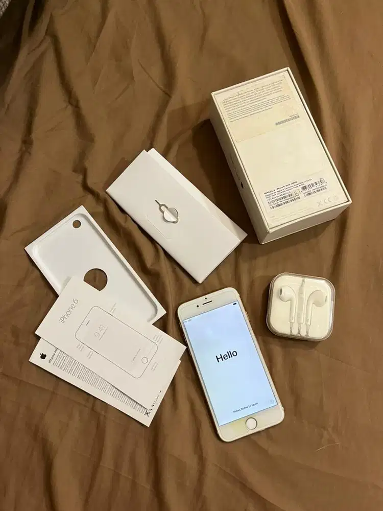 iphone 6 gold 128gb ex inter all operator imei seumur hidup.