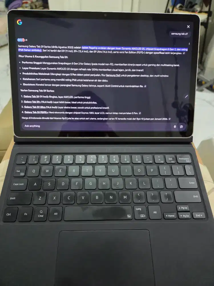 Samsung Tab S9 Tablet plus Keyboard Ori