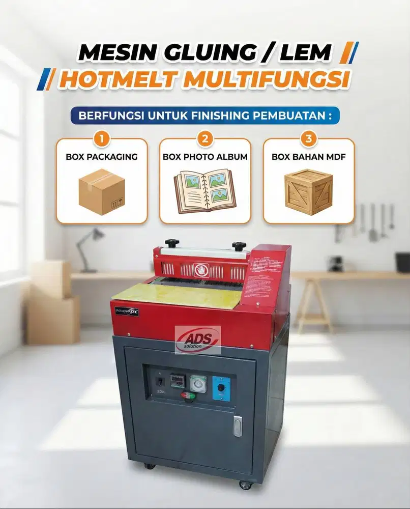 MESIN GLUING / LEM HOTMELT SERBAGUNA MULTIFUNGSI FULL OTOMATIS