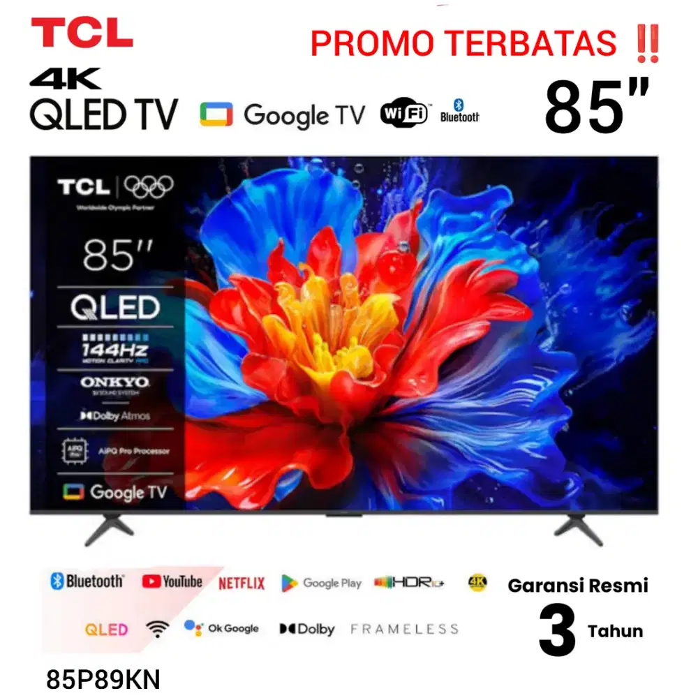 TCL P89K QLED 4K 85 85P89K 144Hz audio Onkyo 2.1 Dolby Vision Atmos