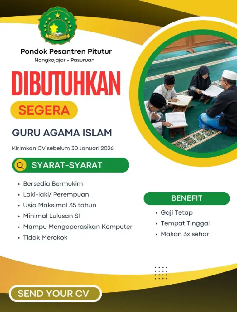 Dibutuhkan guru agama islam